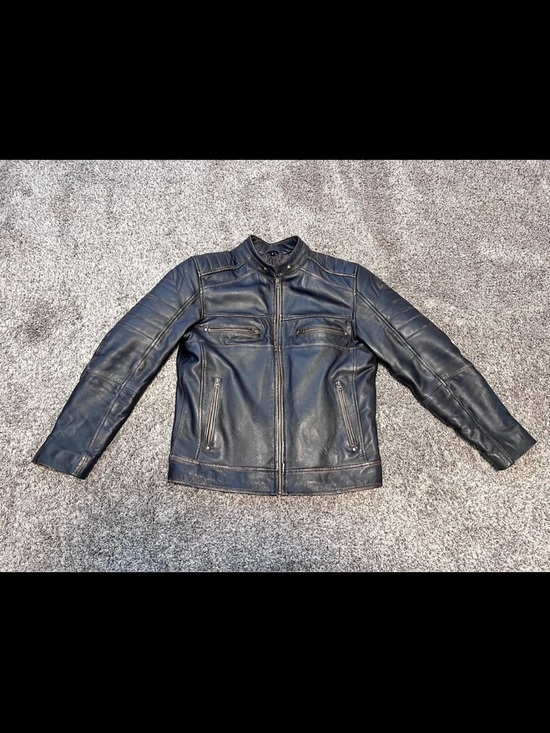 Other - Men’s Distressed Vintage Style Cafe Racer Genuine Leather Biker Jacket